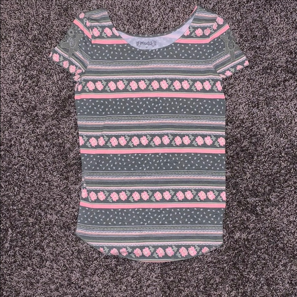 Women's Short Sleeve Pink Green
